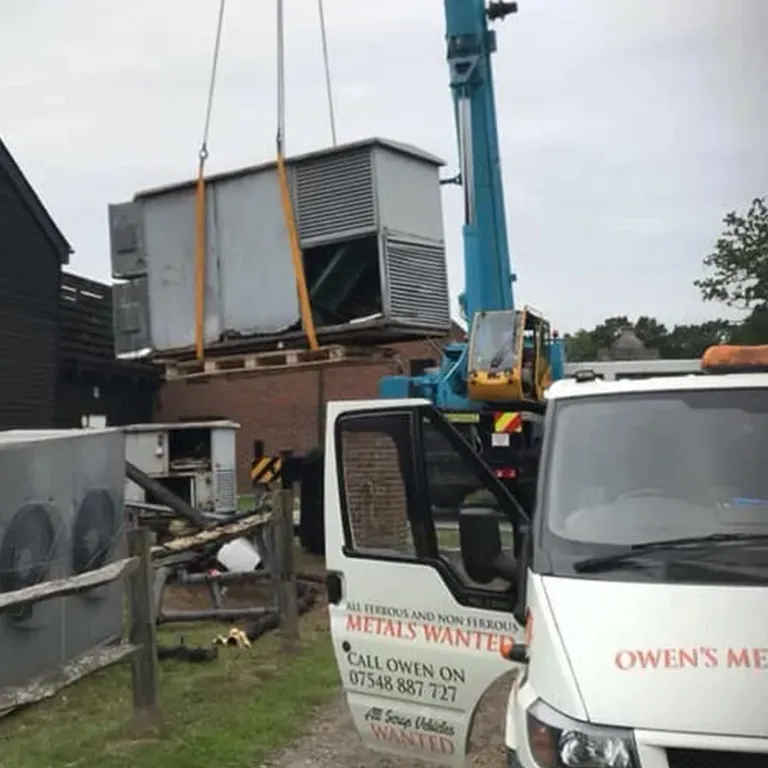 using crane to lift item